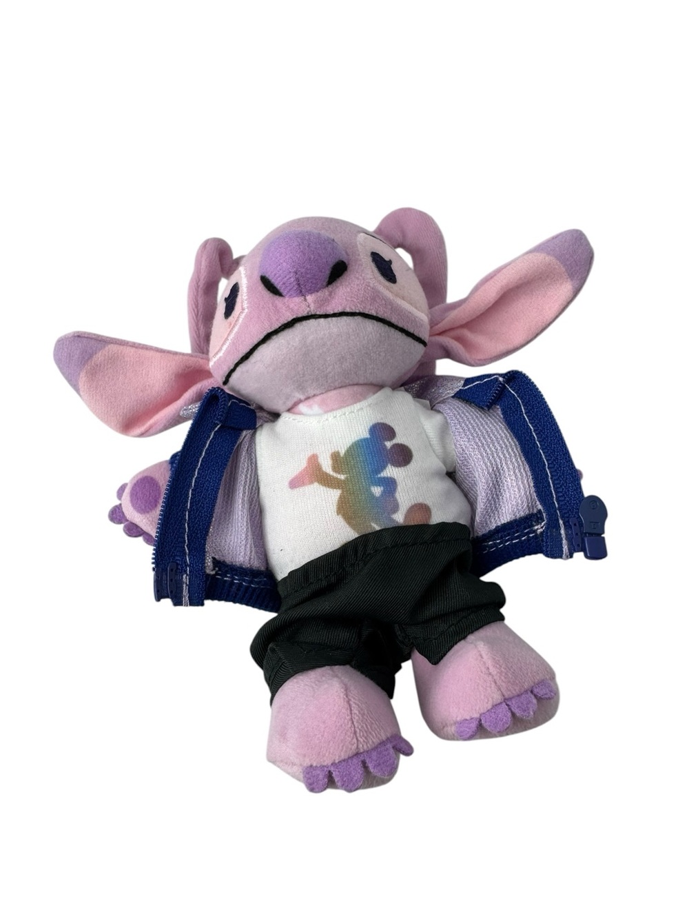 Disney Parks NuiMOs Stitch Angel Plush w/ Mickey Mouse Shirt and Purple Jacket
